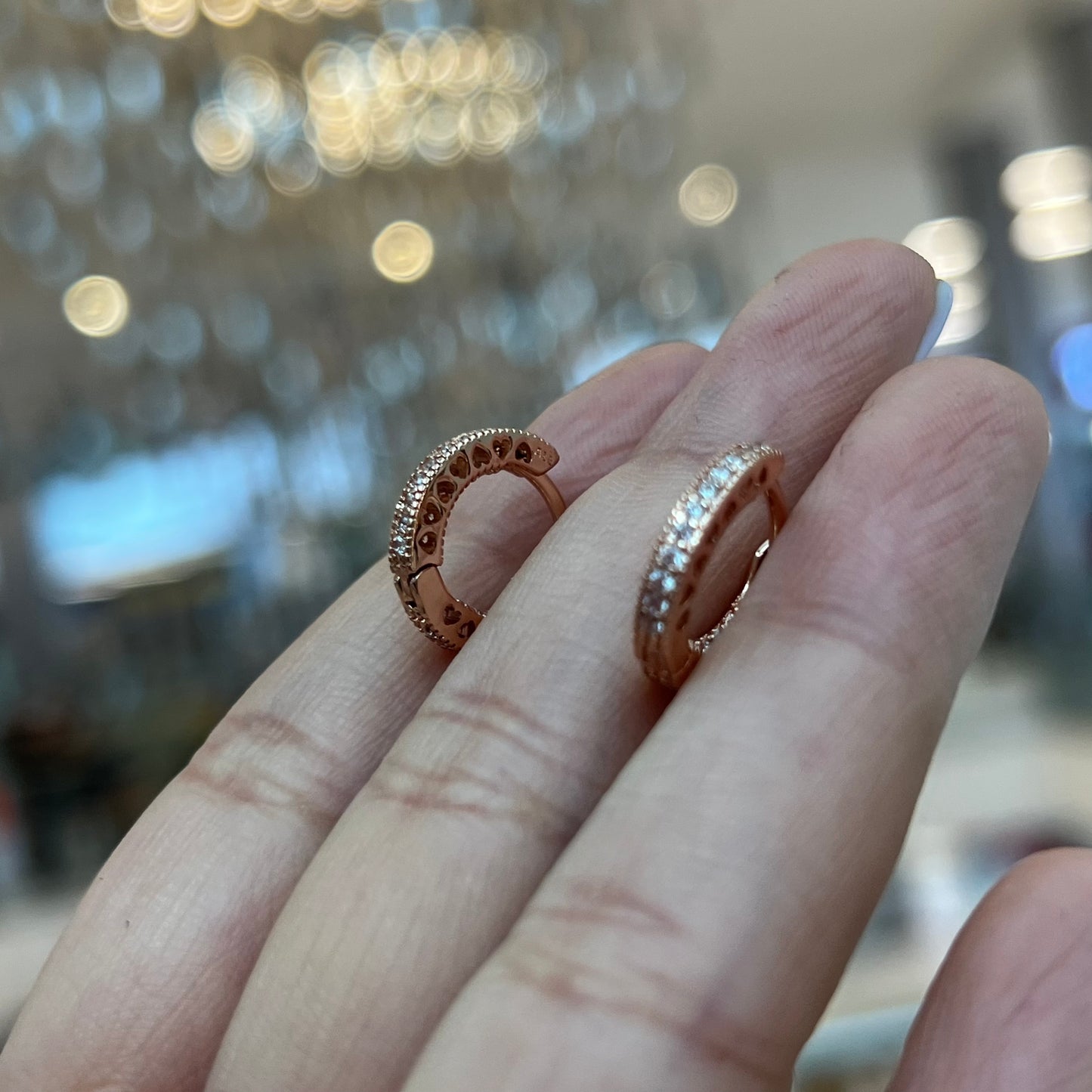 Aretes Corazones Talla S - Rose Gold