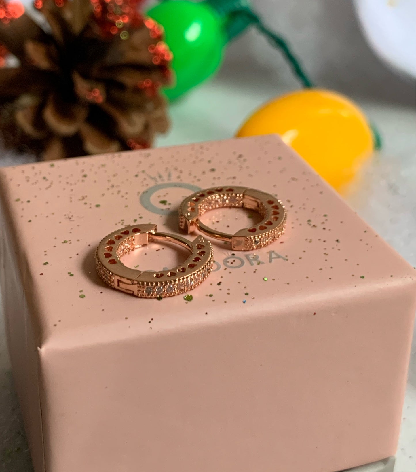 Aretes Corazones Talla S - Rose Gold