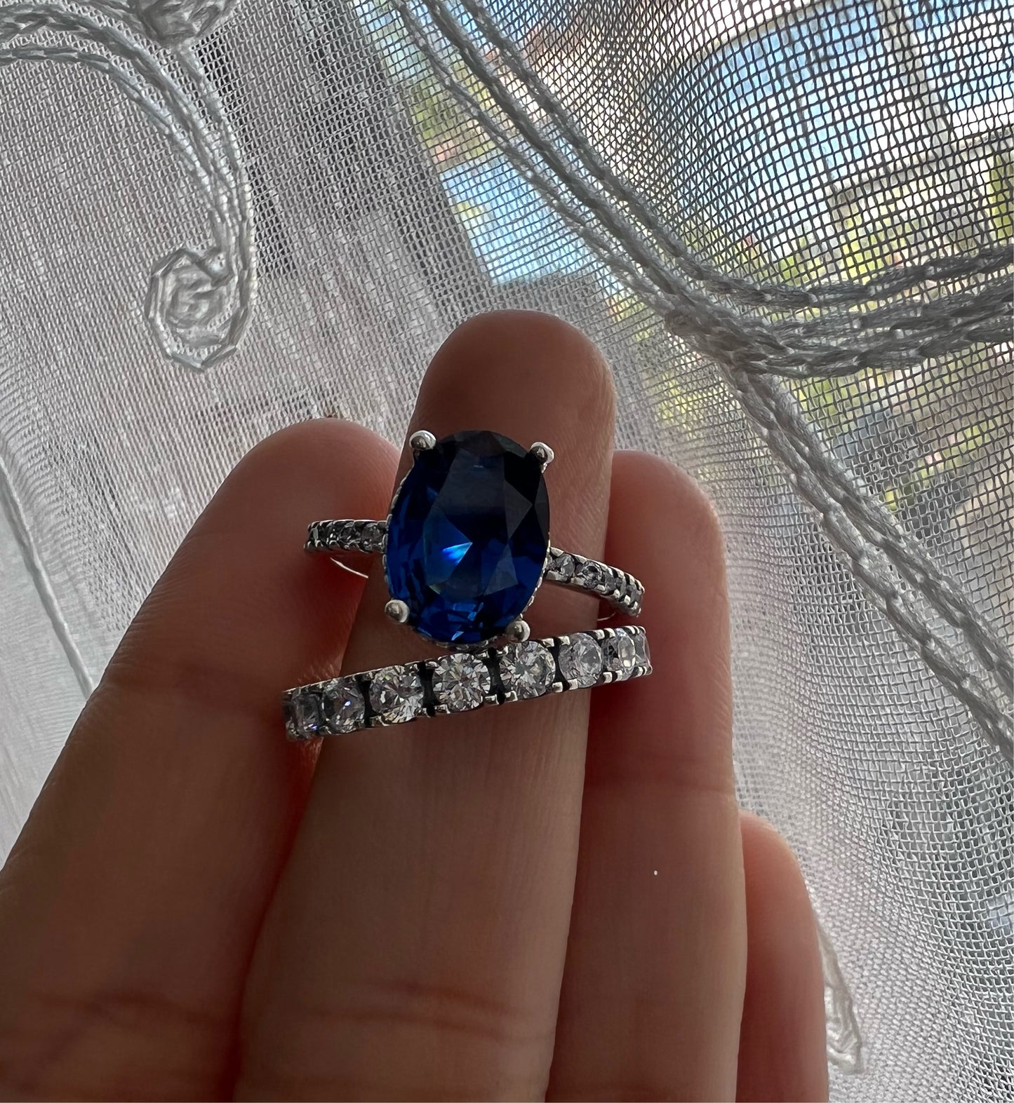 Set Anillos Halo + Eternity