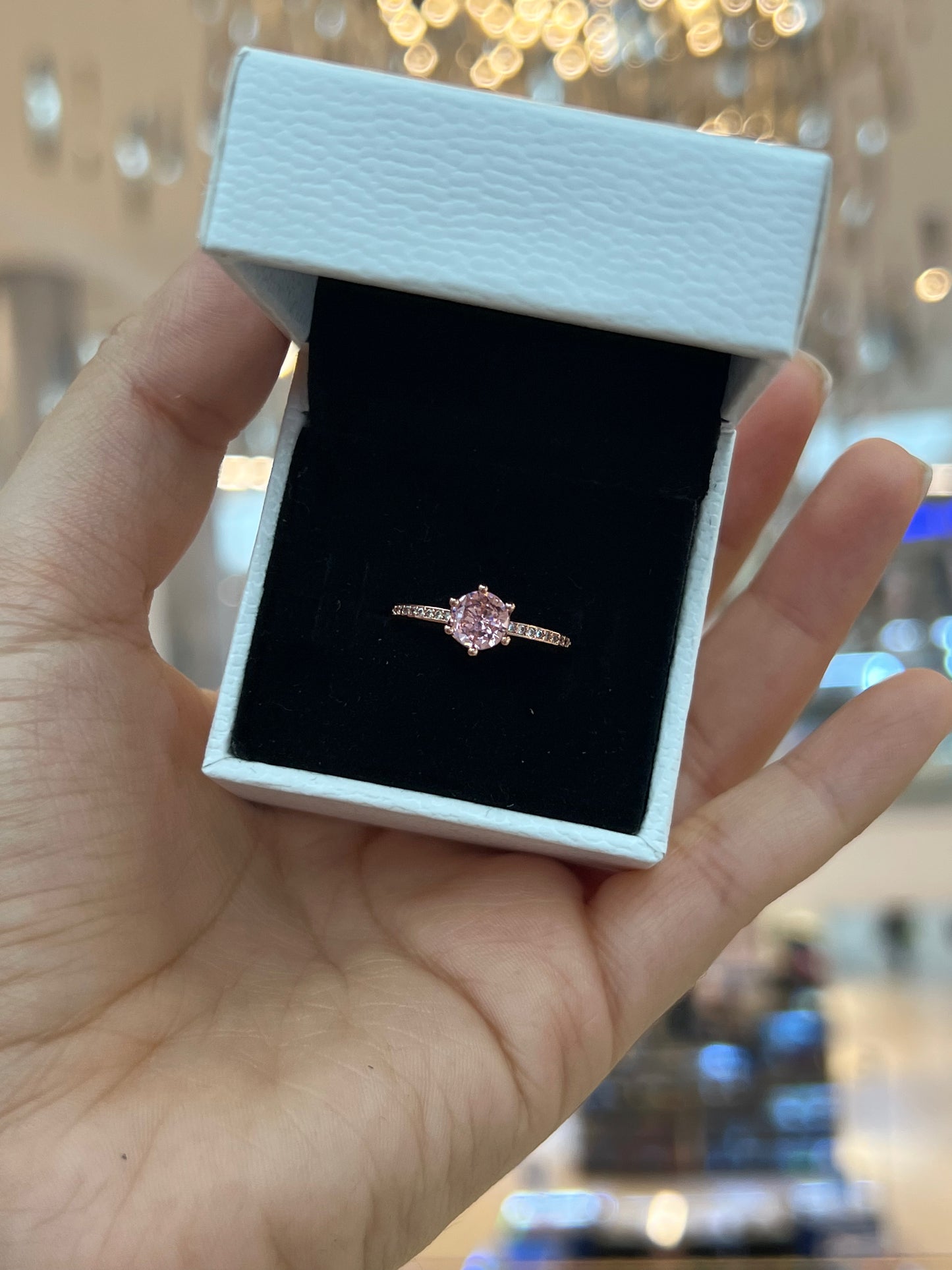 Anillo Corona Brillante Rosa