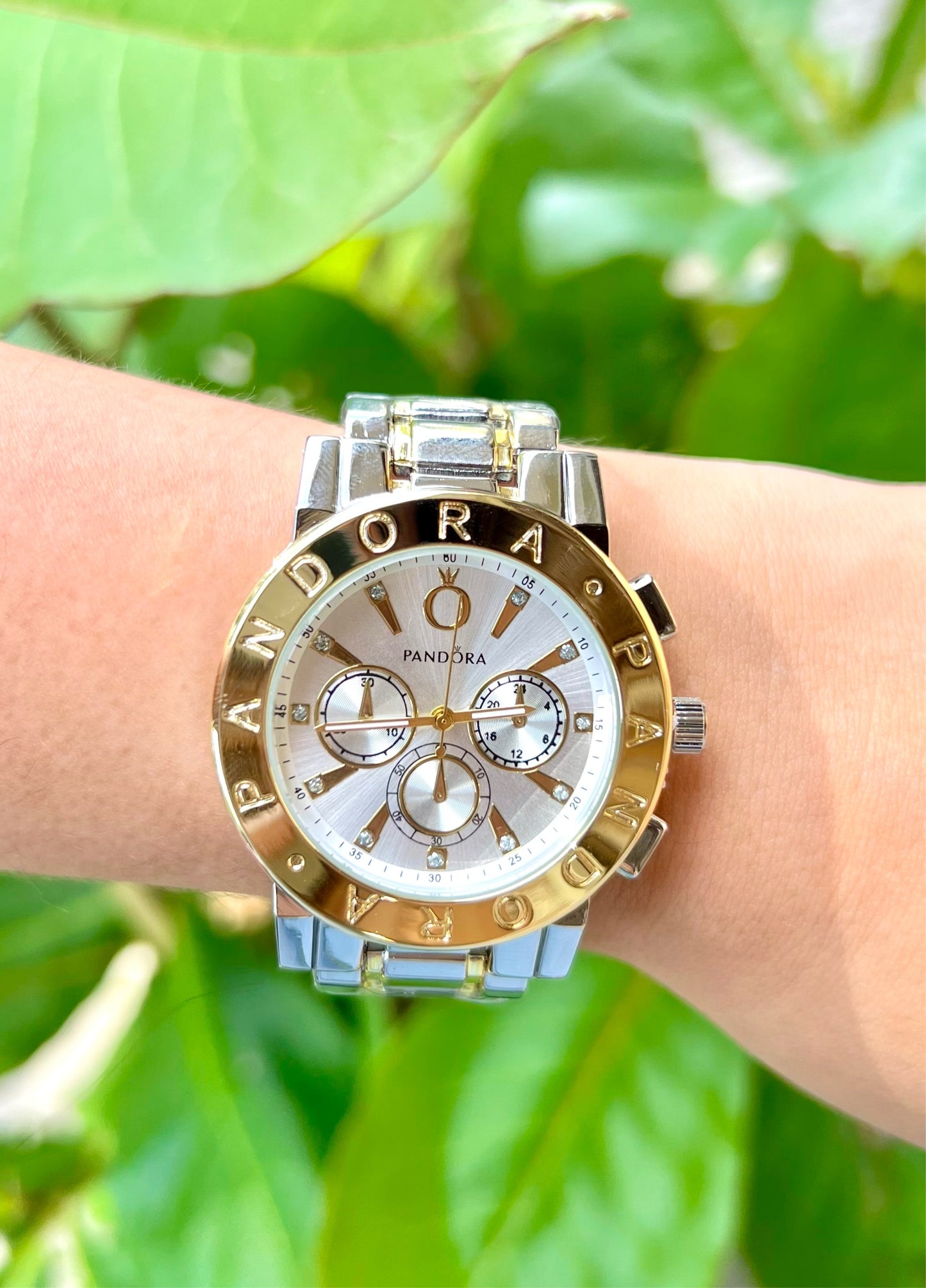 Reloj 3 Botones Silver + Gold