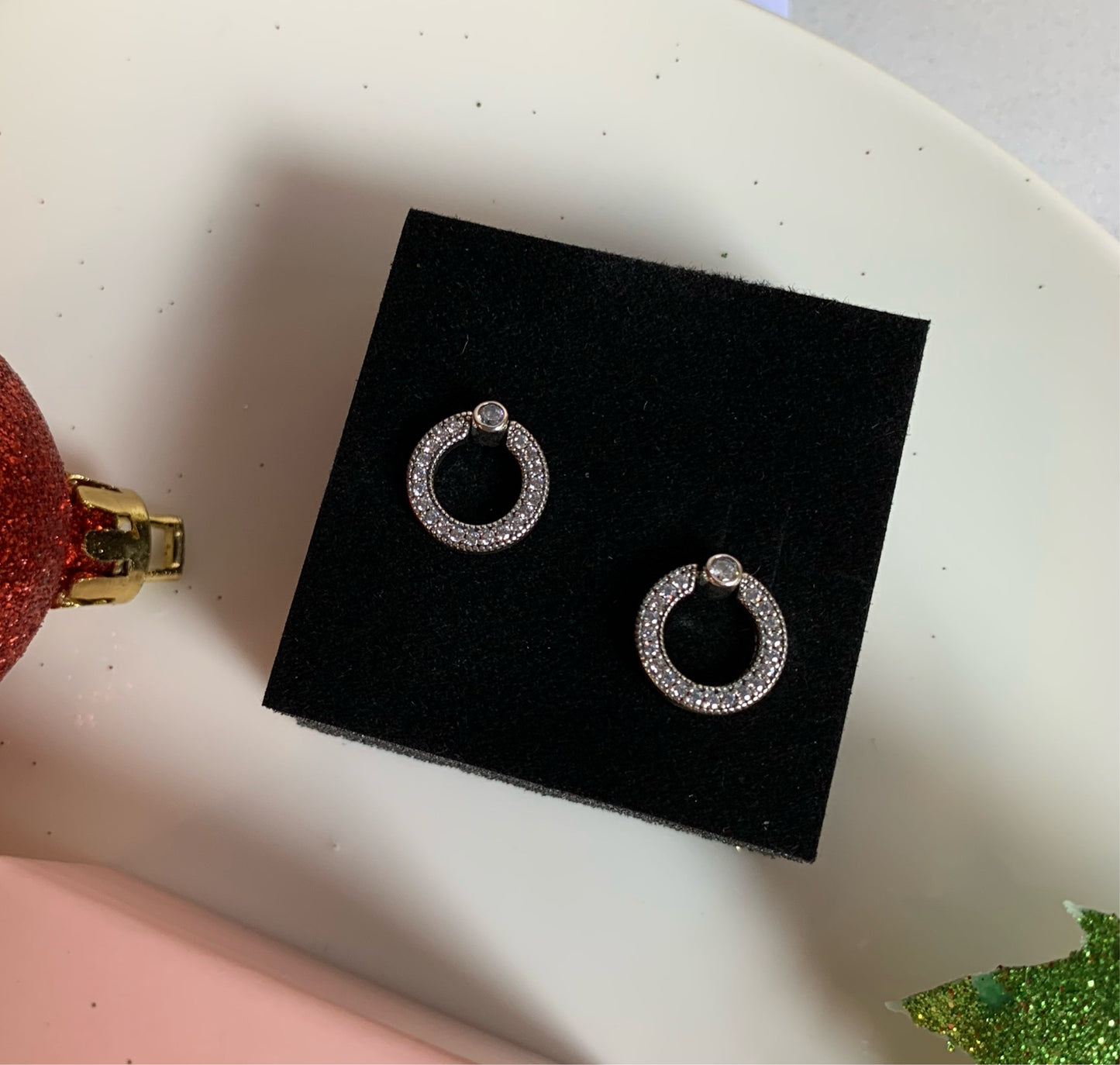Aretes Círculo Brillante de Doble Uso