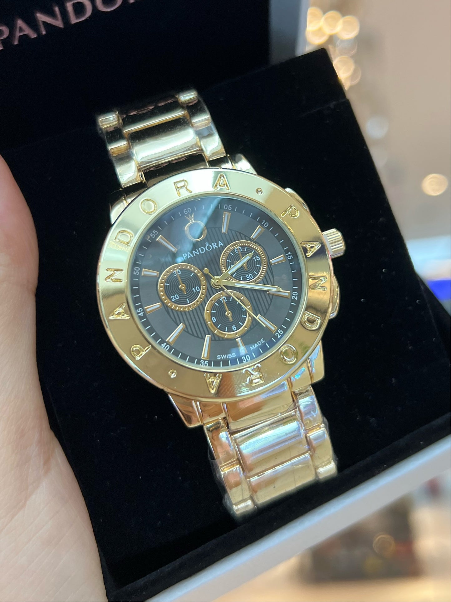 Reloj 3 Círculos Gold