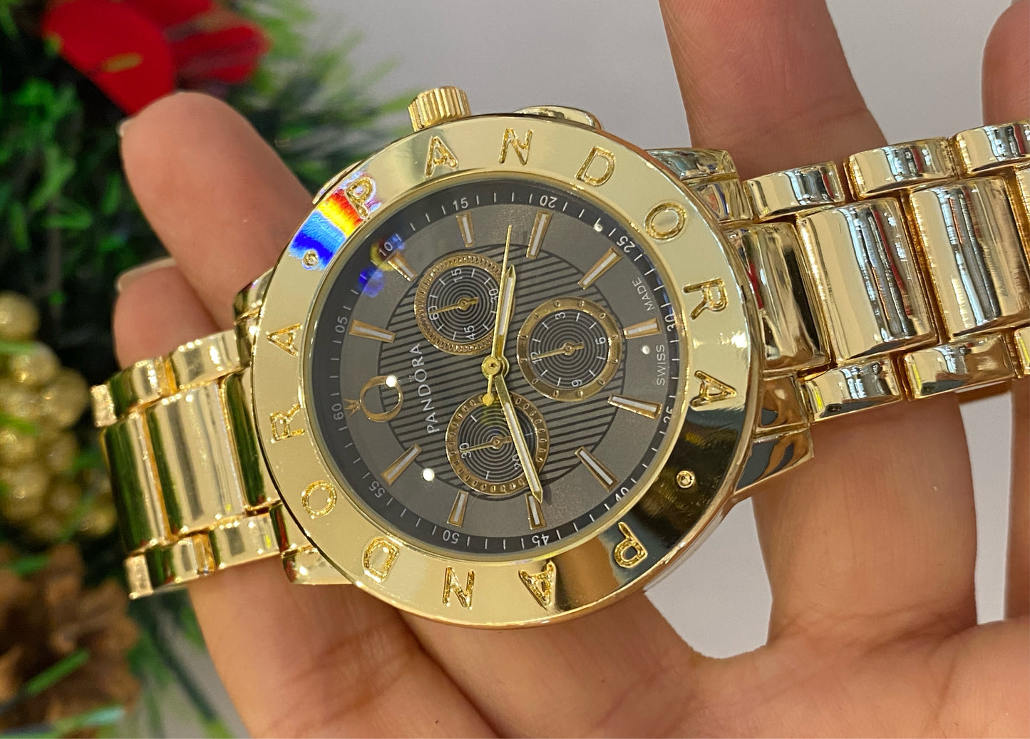 Reloj 3 Círculos Gold