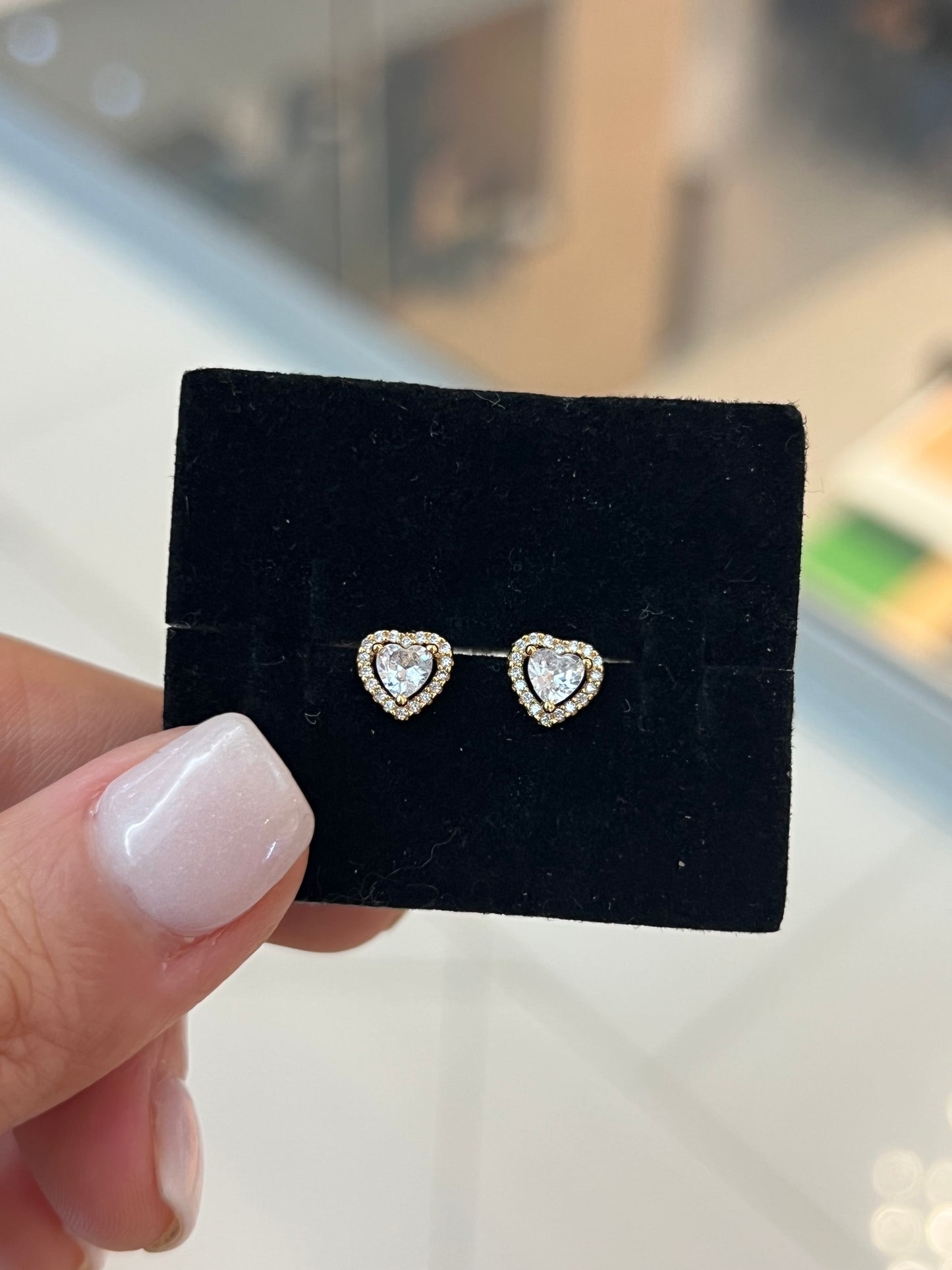 Aretes Corazón Brillante Gold
