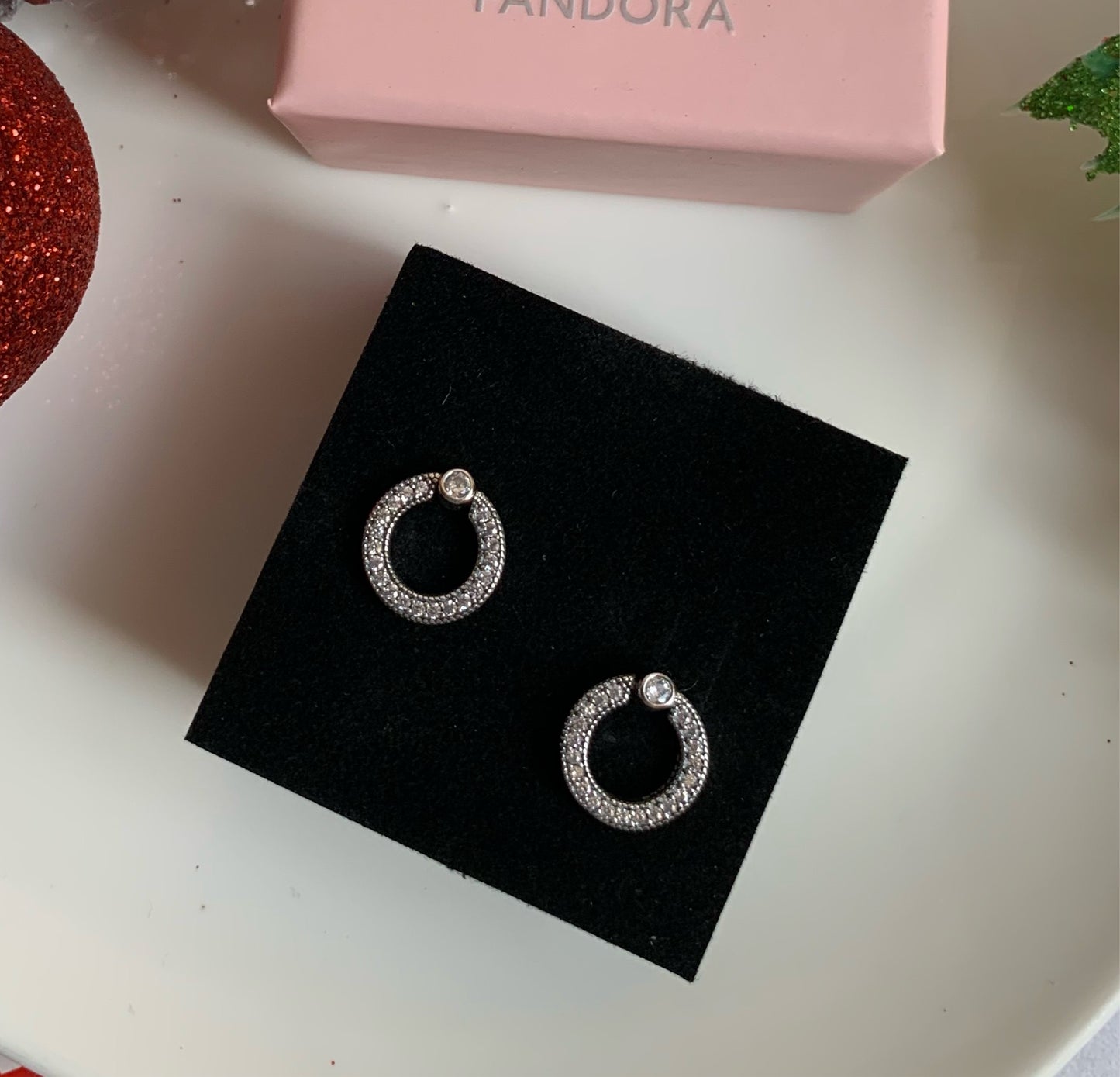 Aretes Círculo Brillante de Doble Uso