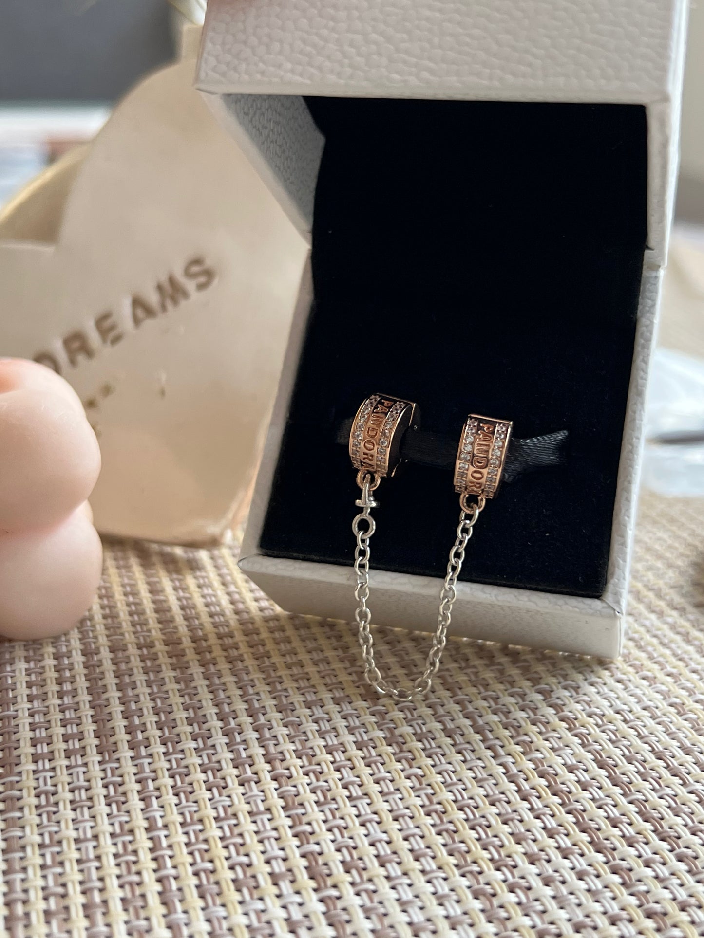 Cadena Seguridad de Logo y Clip Rose Gold