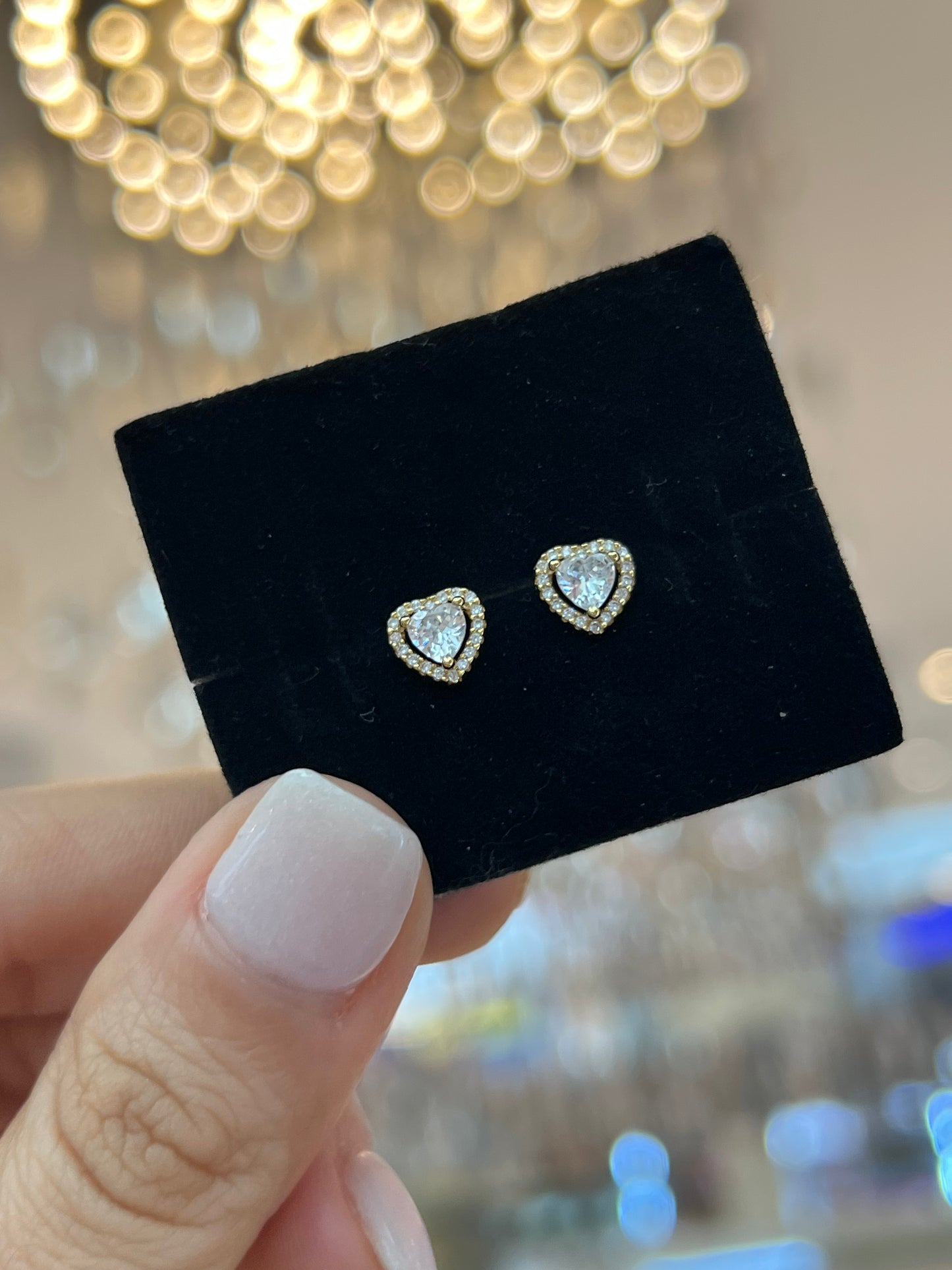Aretes Corazón Brillante Gold
