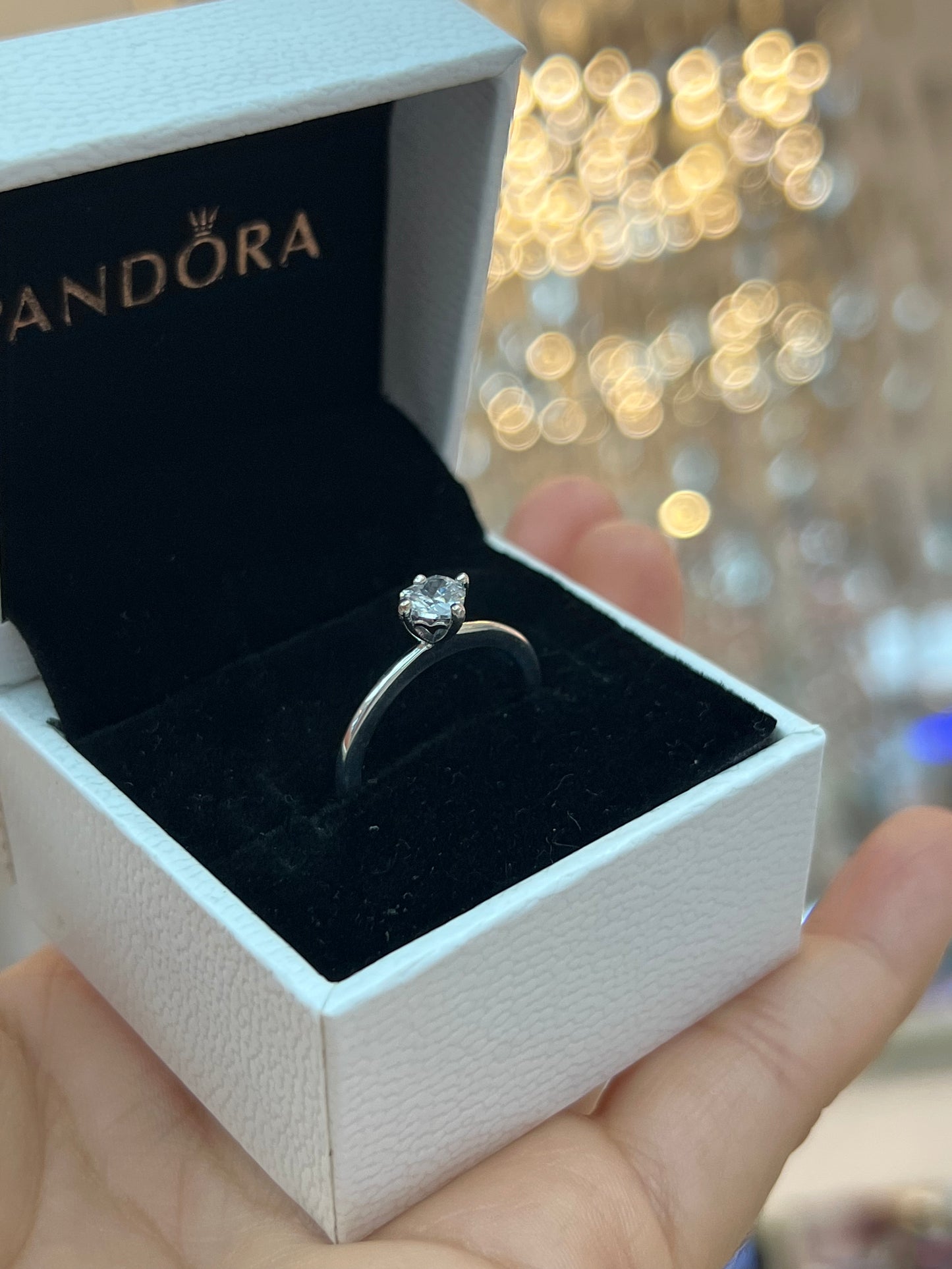 Anillo Corazón Solitario Transparente