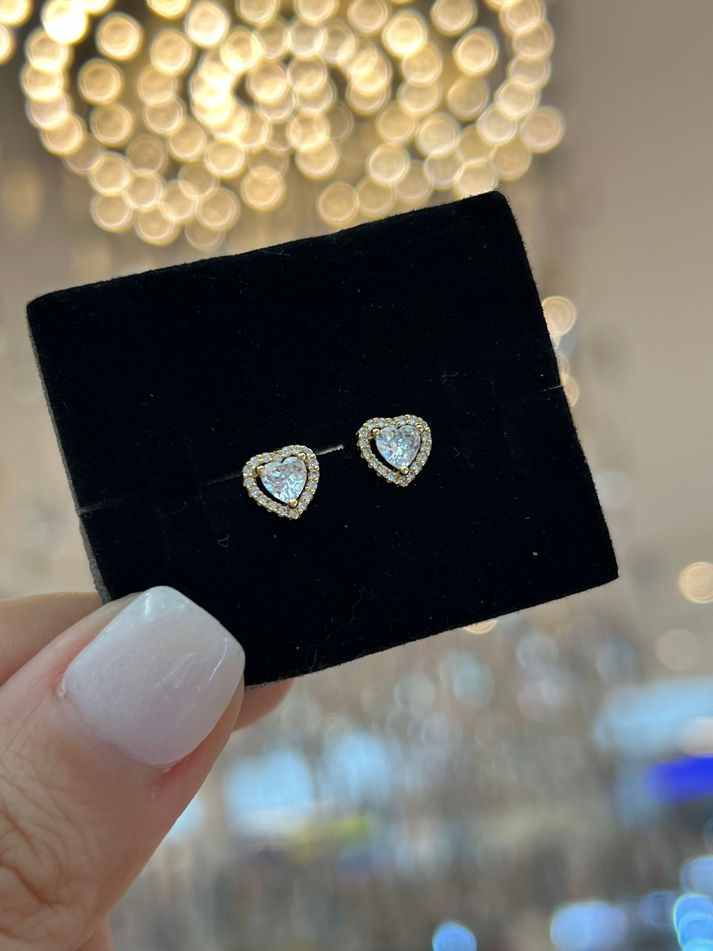 Aretes Corazón Brillante Gold