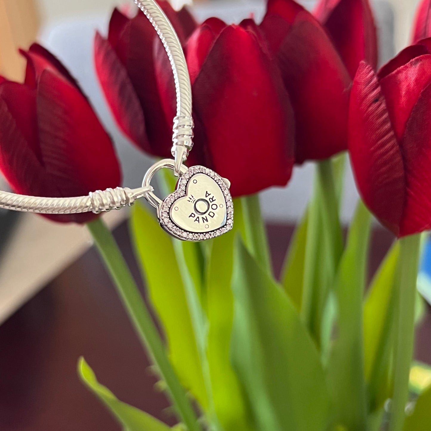 Brazalete Candado Corazón Brillante