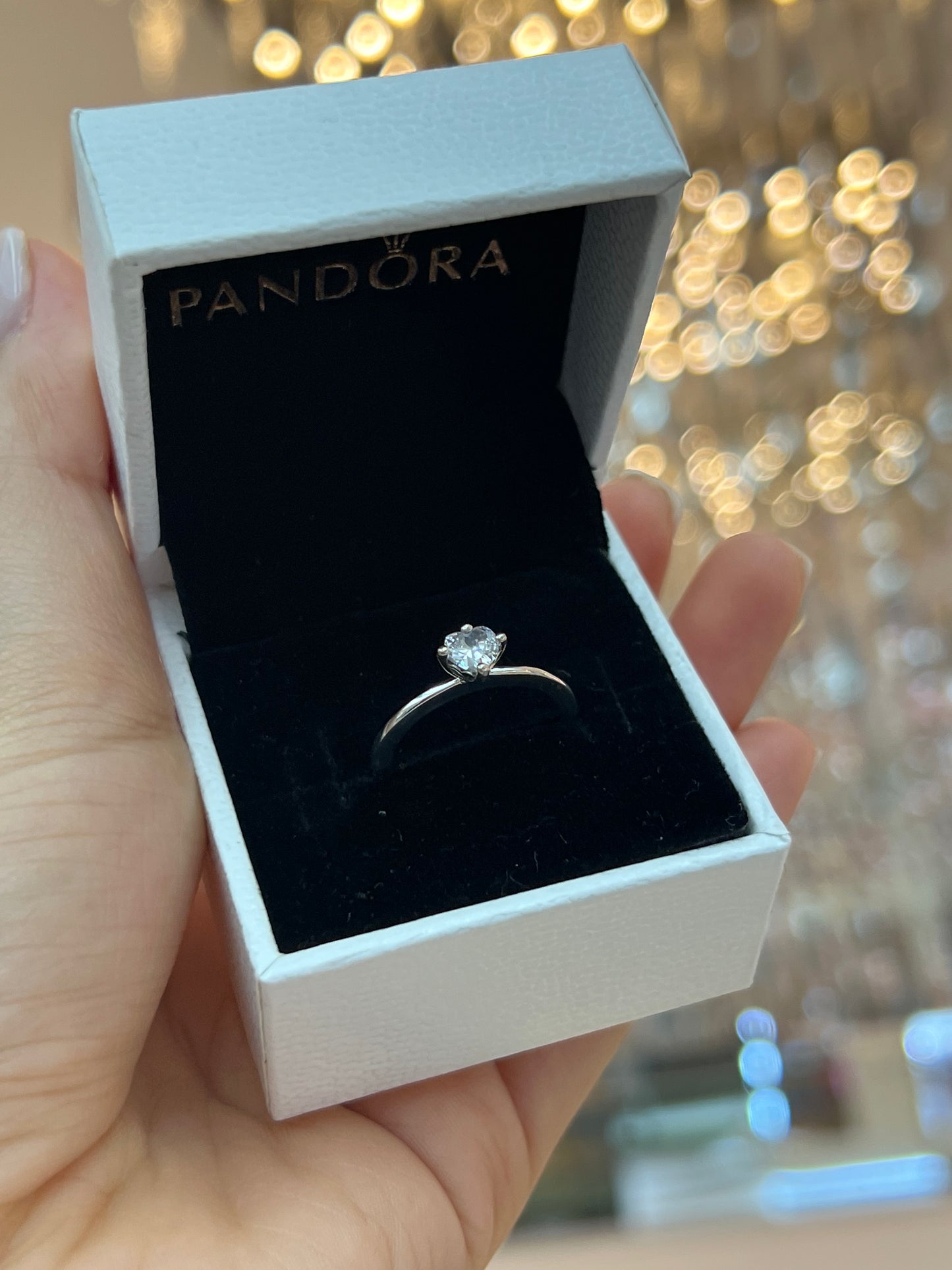 Anillo Corazón Solitario Transparente