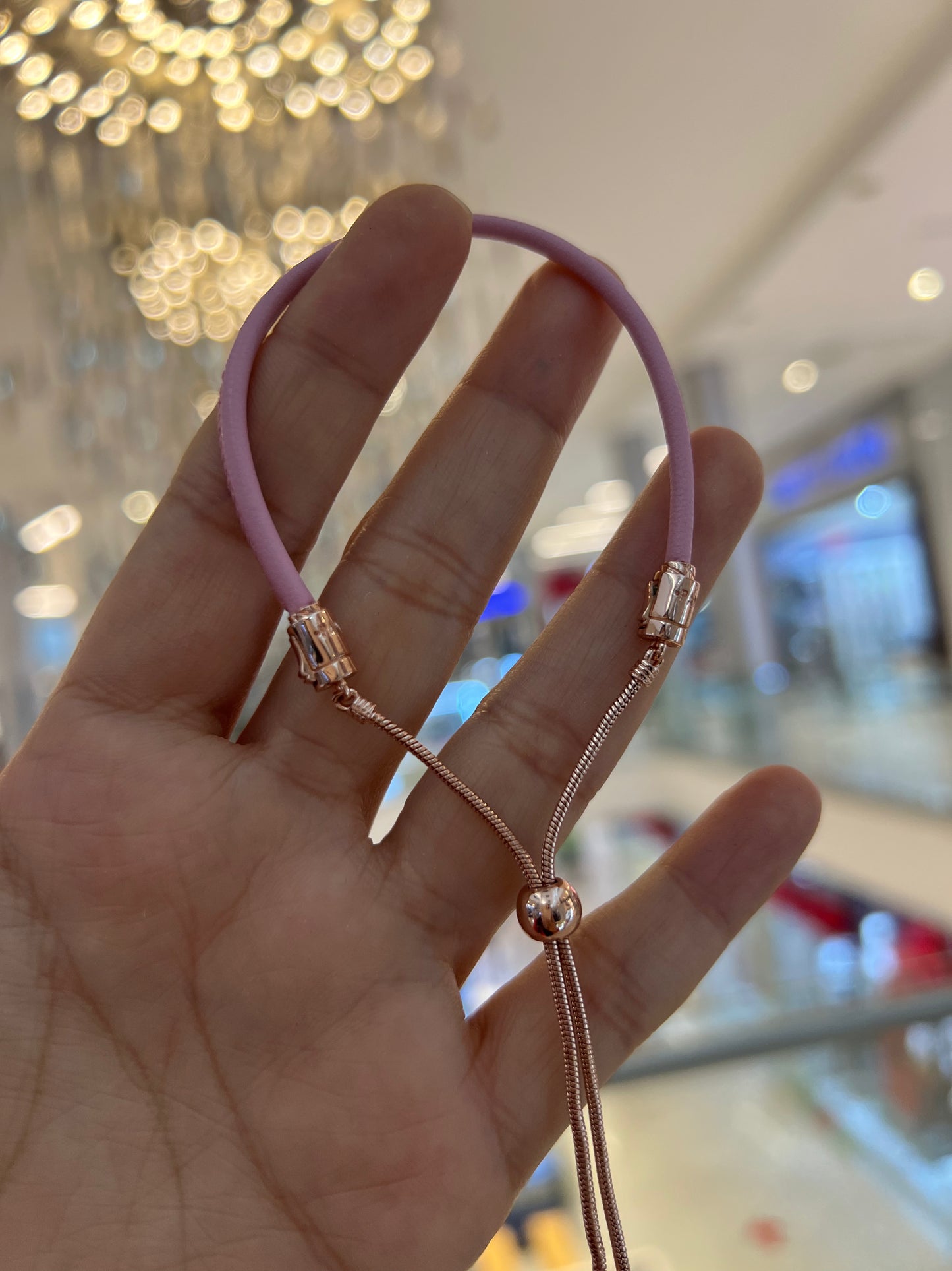 Brazalete Ajustable Cuero Rosa