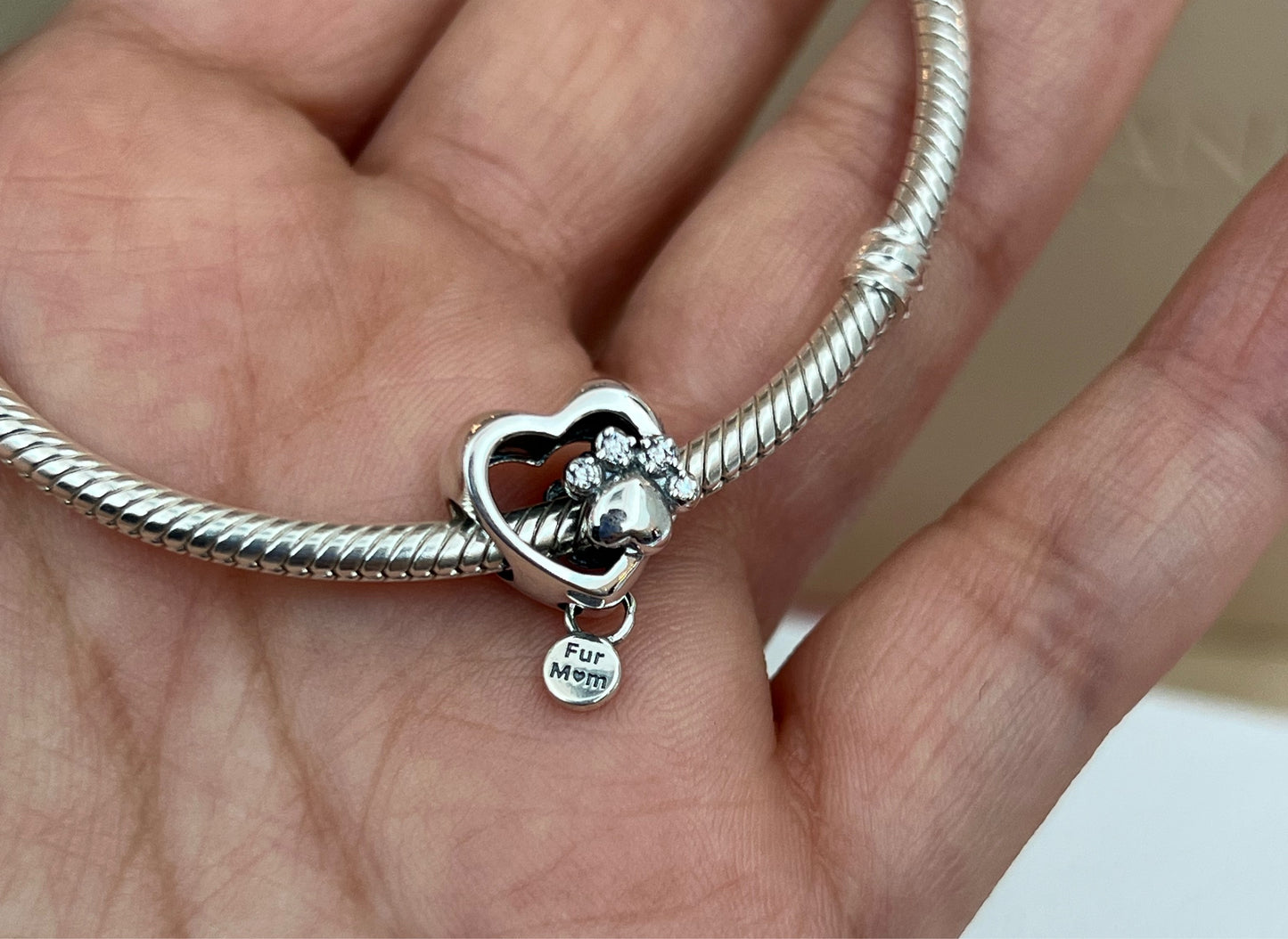 Corazón y Huella Perrito Brillante