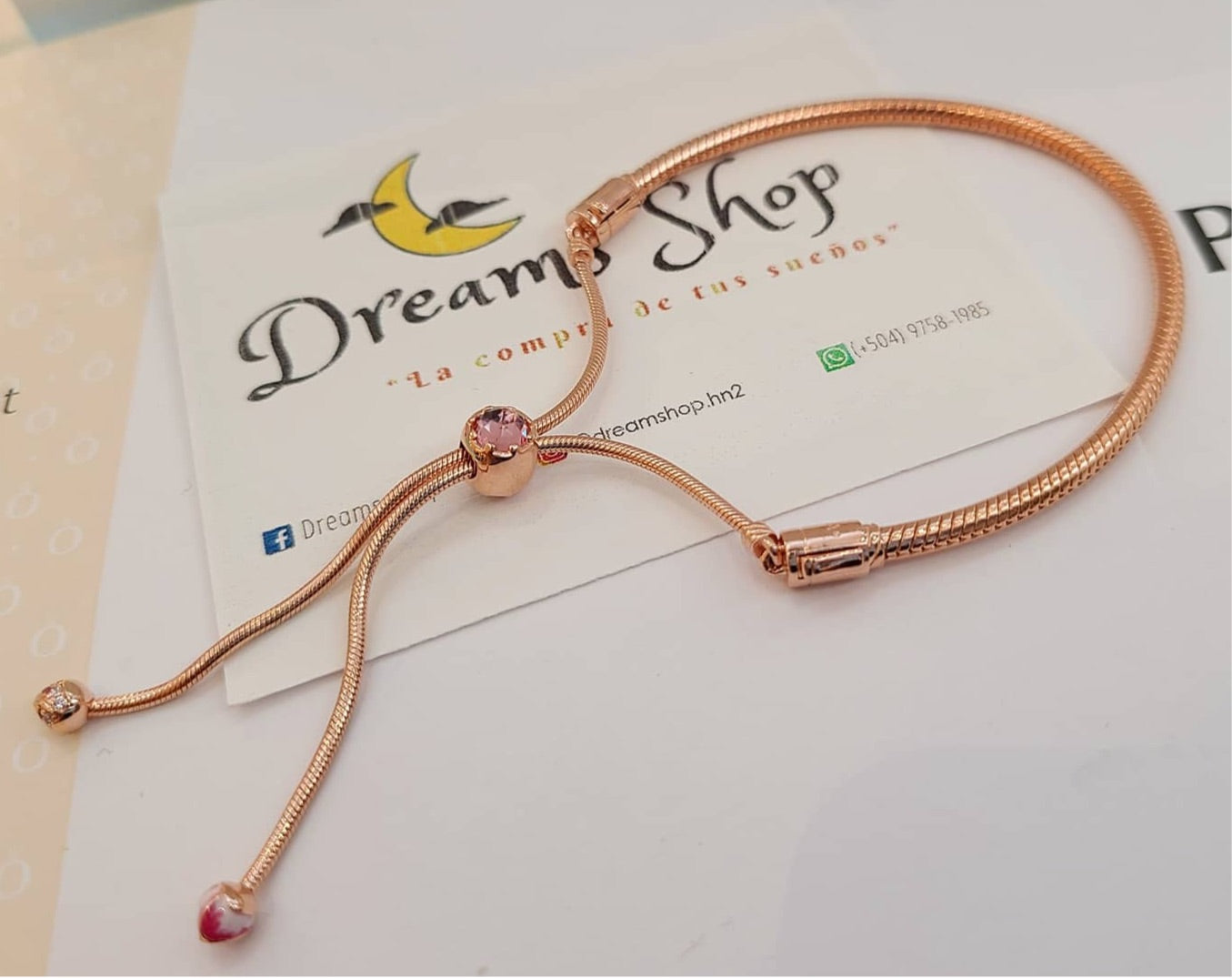 Brazalete Cierre Ajustable Rose Gold Floral