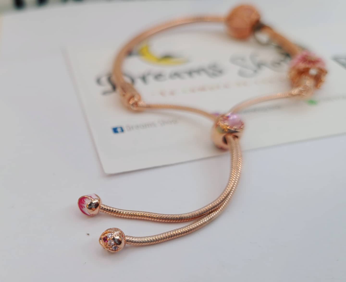 Brazalete Cierre Ajustable Rose Gold Floral