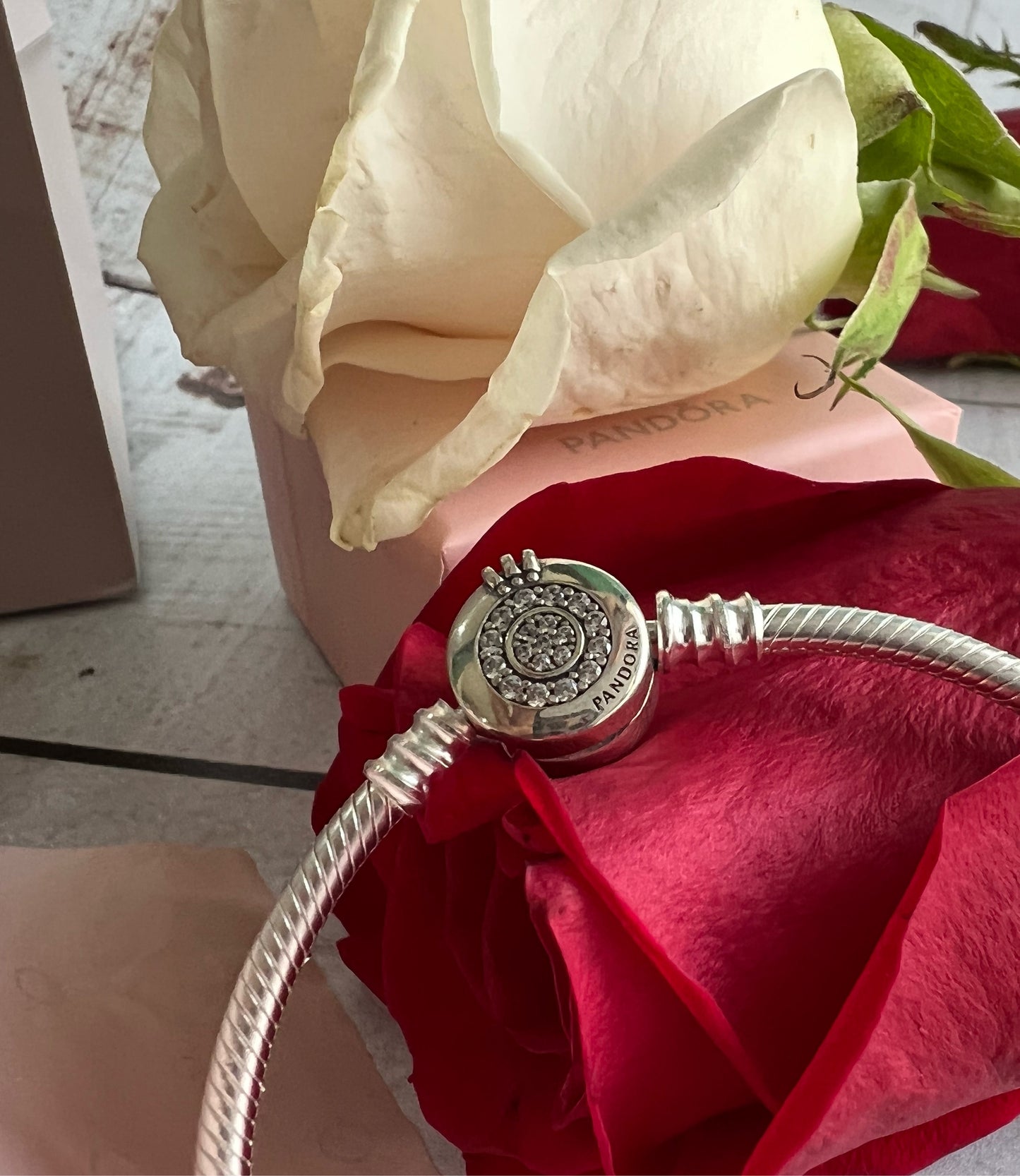 Brazalete Corona Brillante Plateada