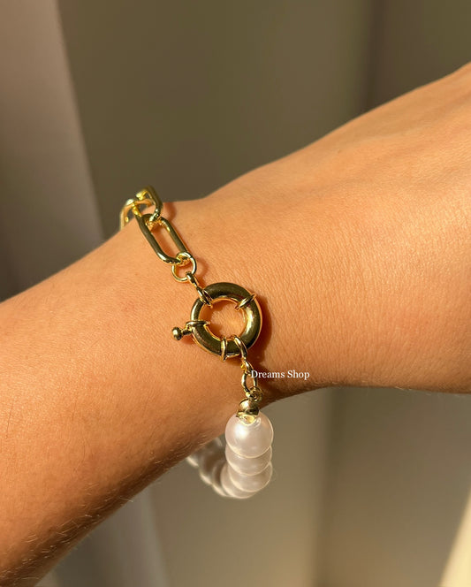 Brazalete Perlas Eslabones