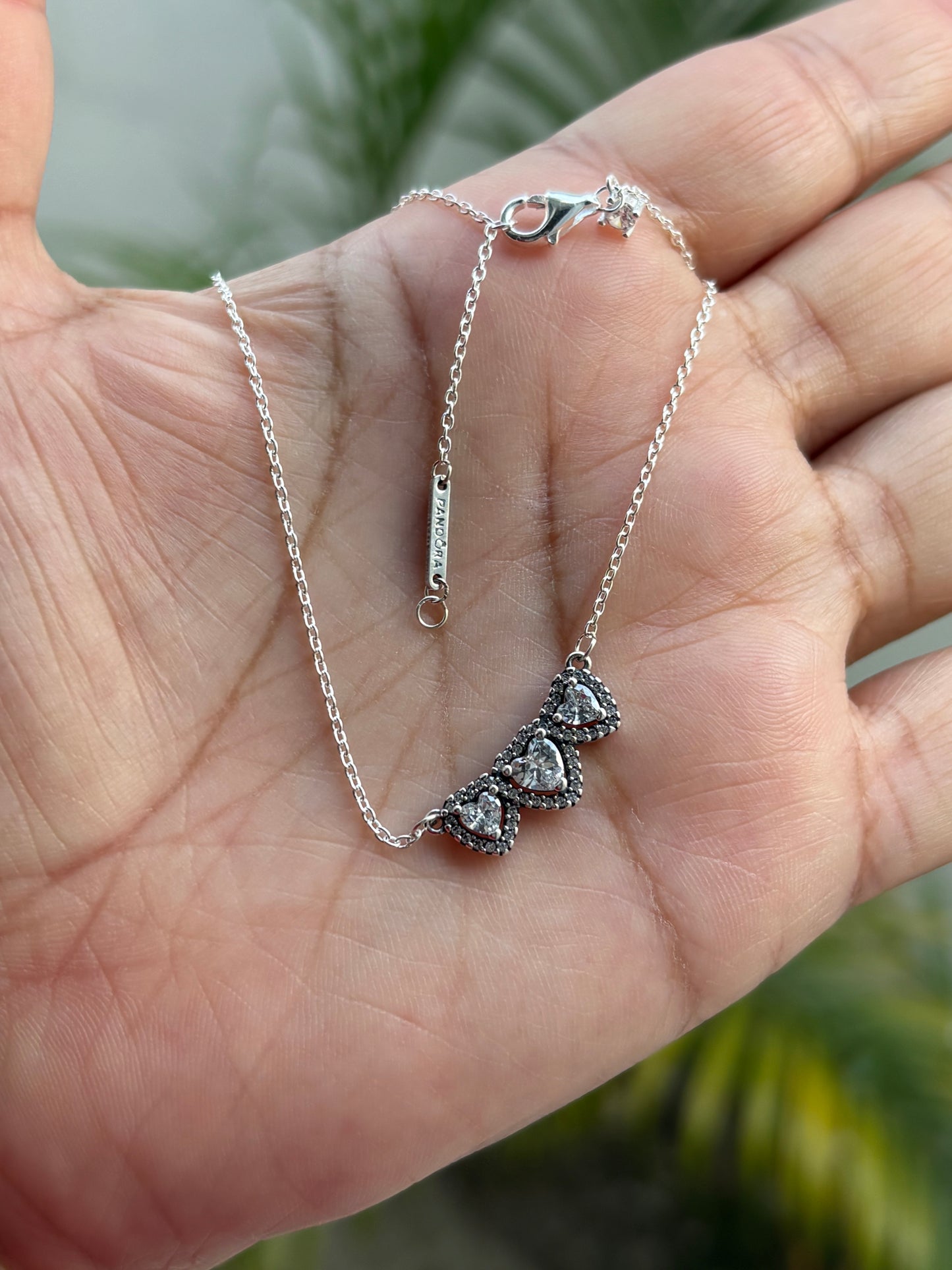 Collar Halo Tres Corazones - Silver