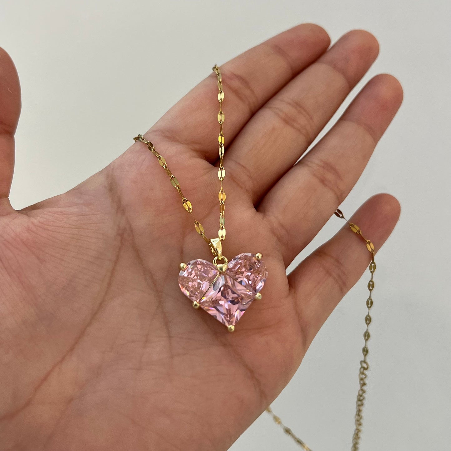 Collar Pink & Gold Heart