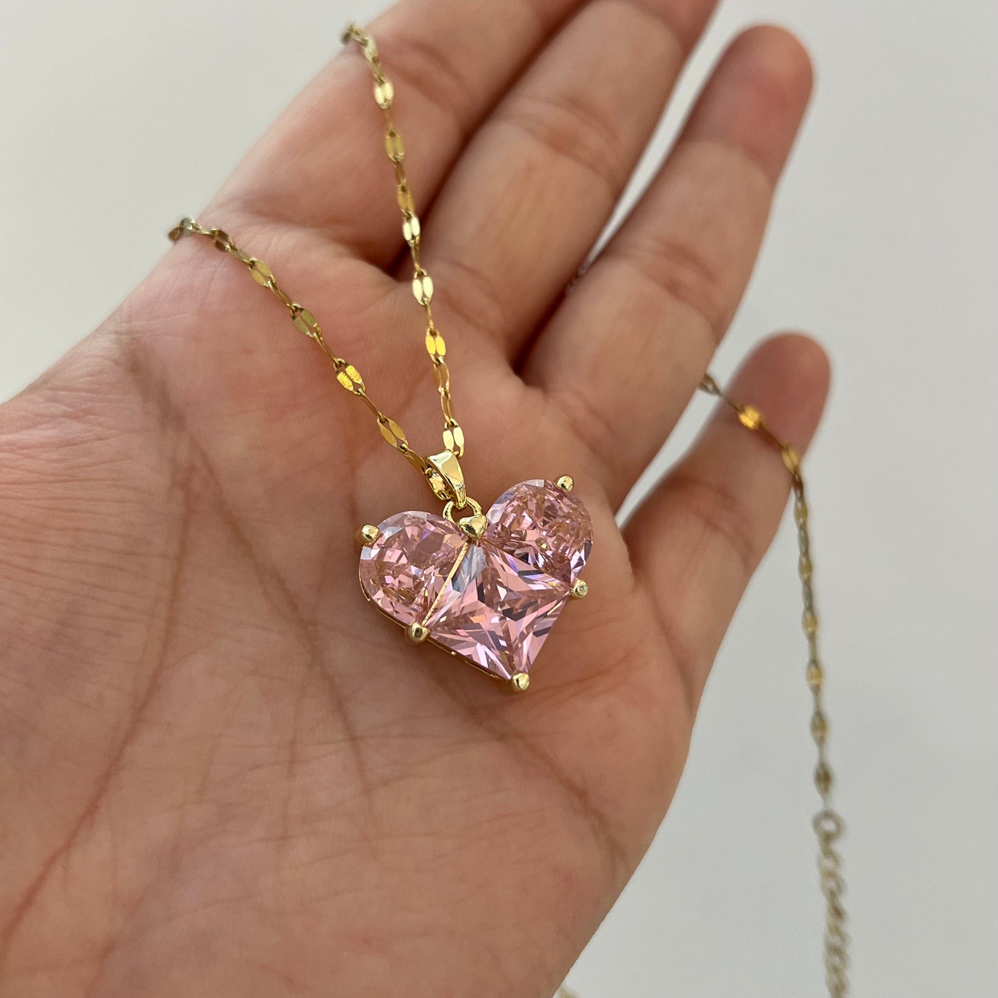 Collar Pink & Gold Heart