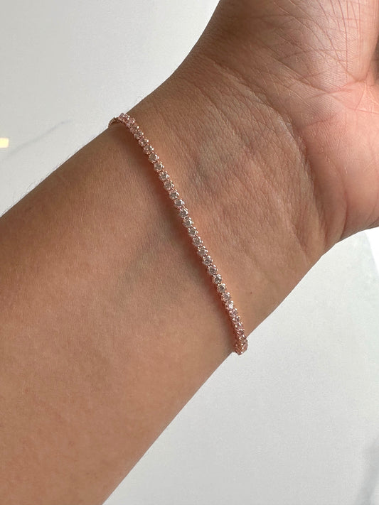 Brazalete Tenis Ajustable Rose Gold