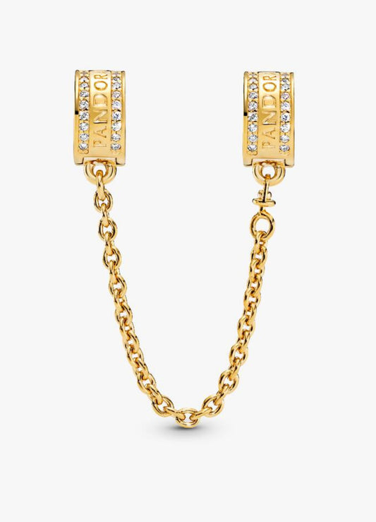 Cadena de Seguridad Logo y Clip - Gold