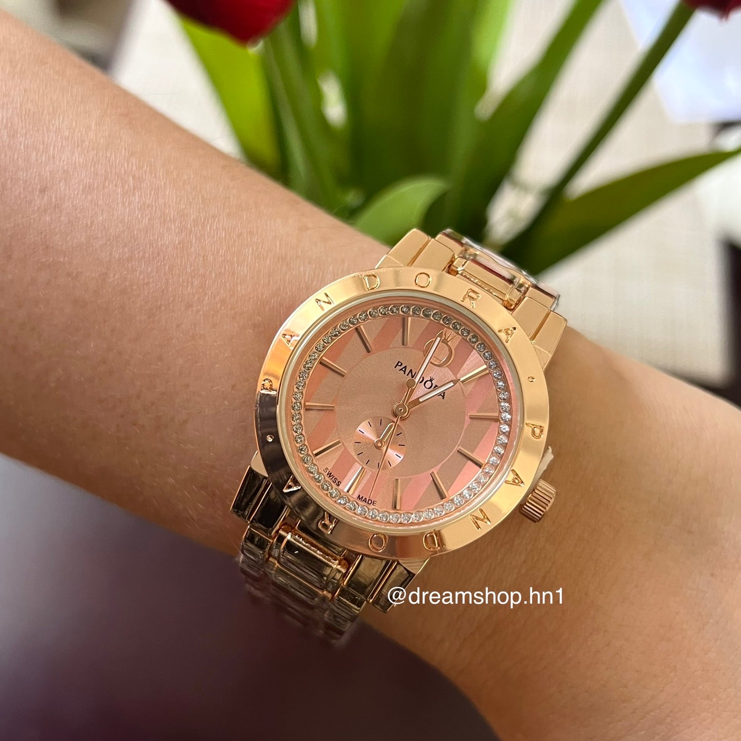 Reloj Logo con Circonias Rose Gold