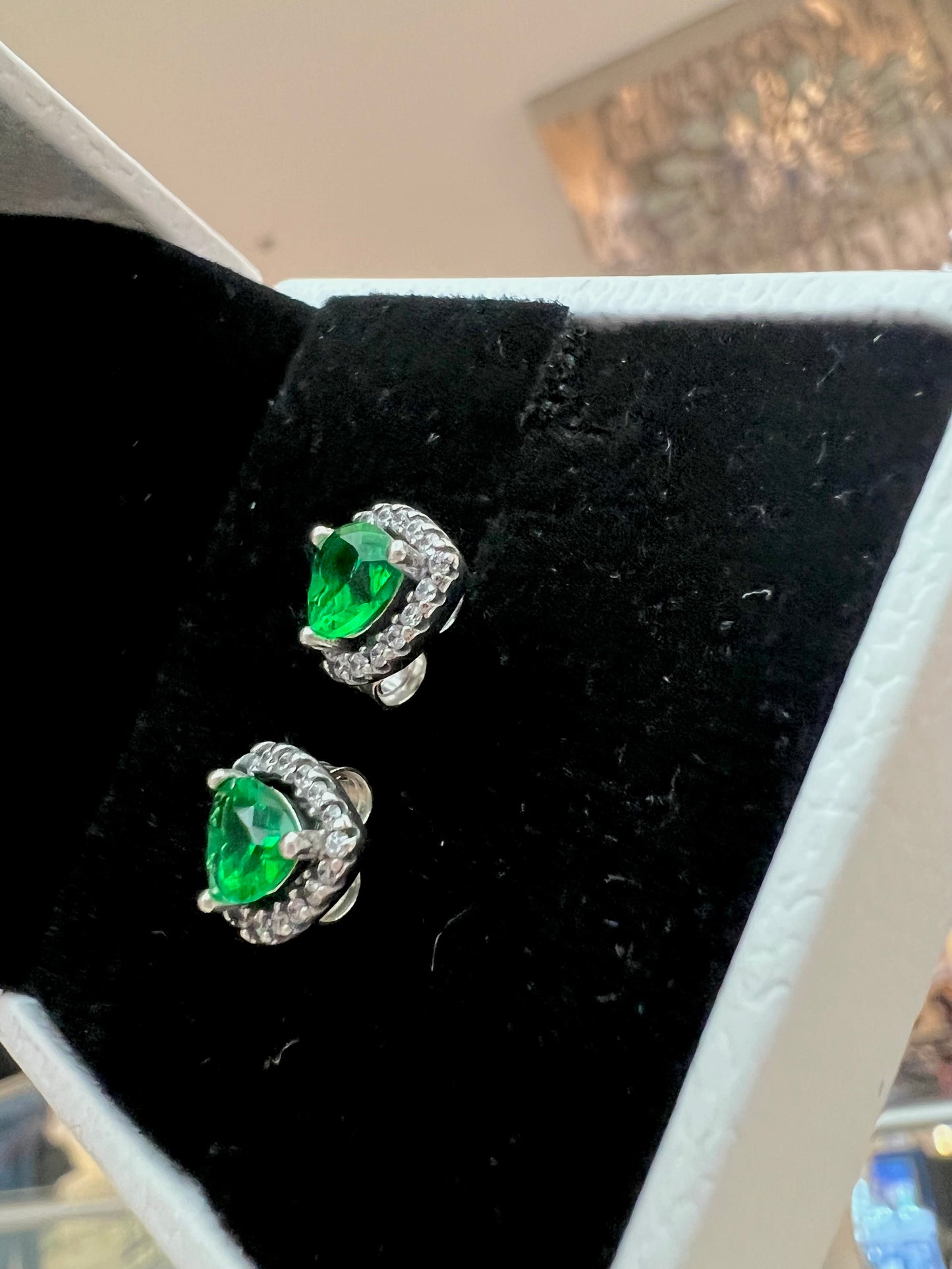 Aretes Corazón Verde