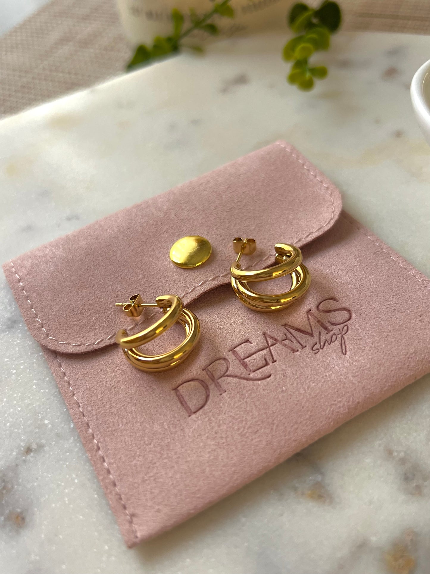 Triple Gold Hoops