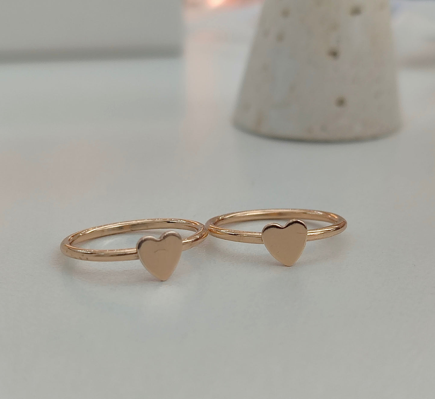 Anillo Solitario Corazón -  Talla 7 Gold