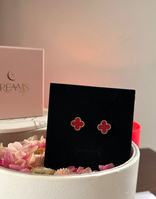 Aretes Trébol Rojo