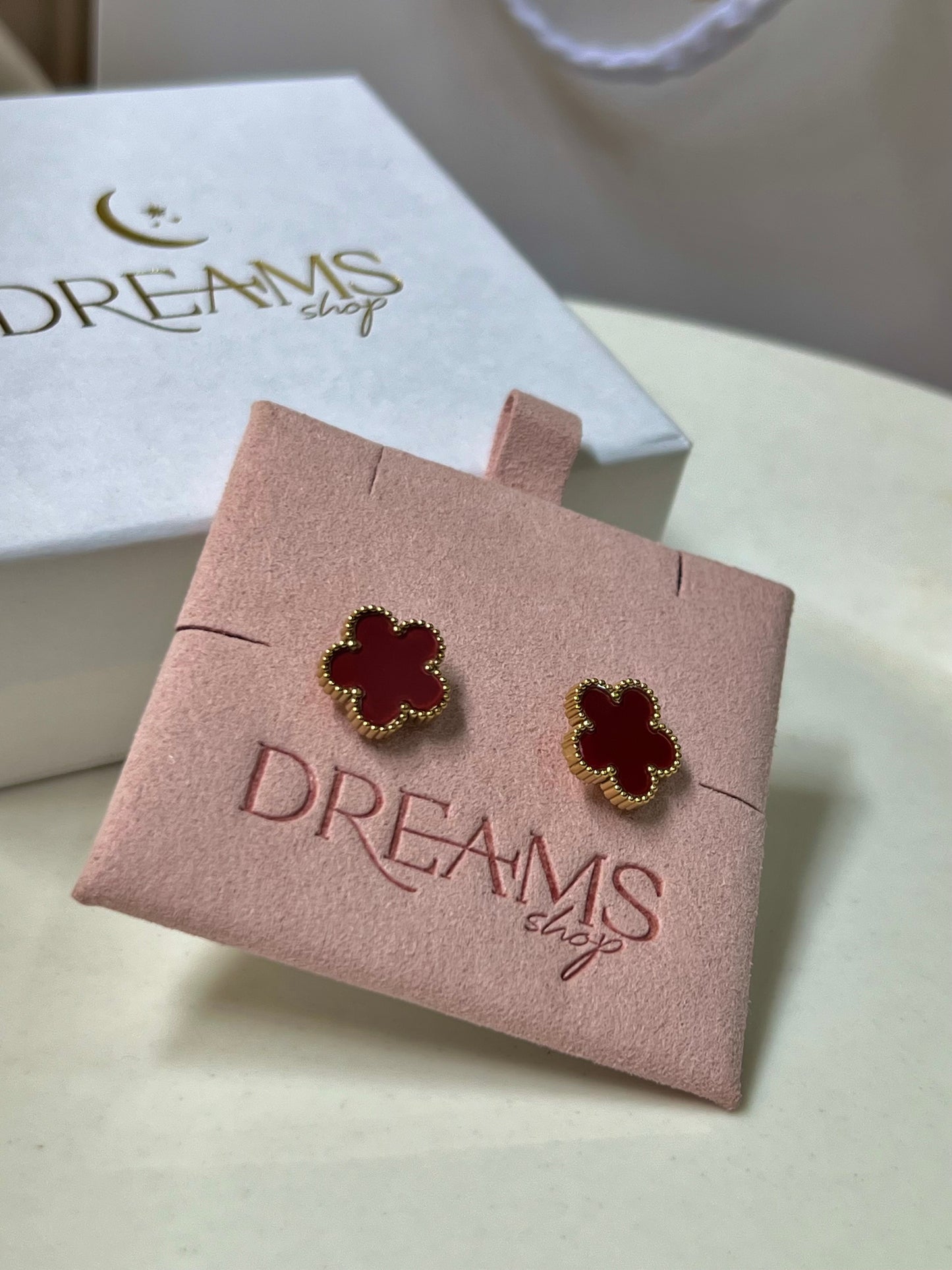 Aretes Red & Gold Flor - Van Cleef