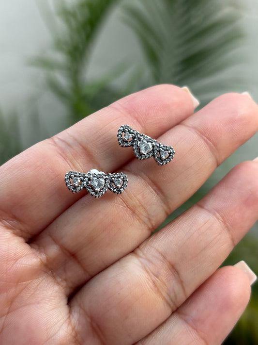 Aretes Tres Corazones - Silver
