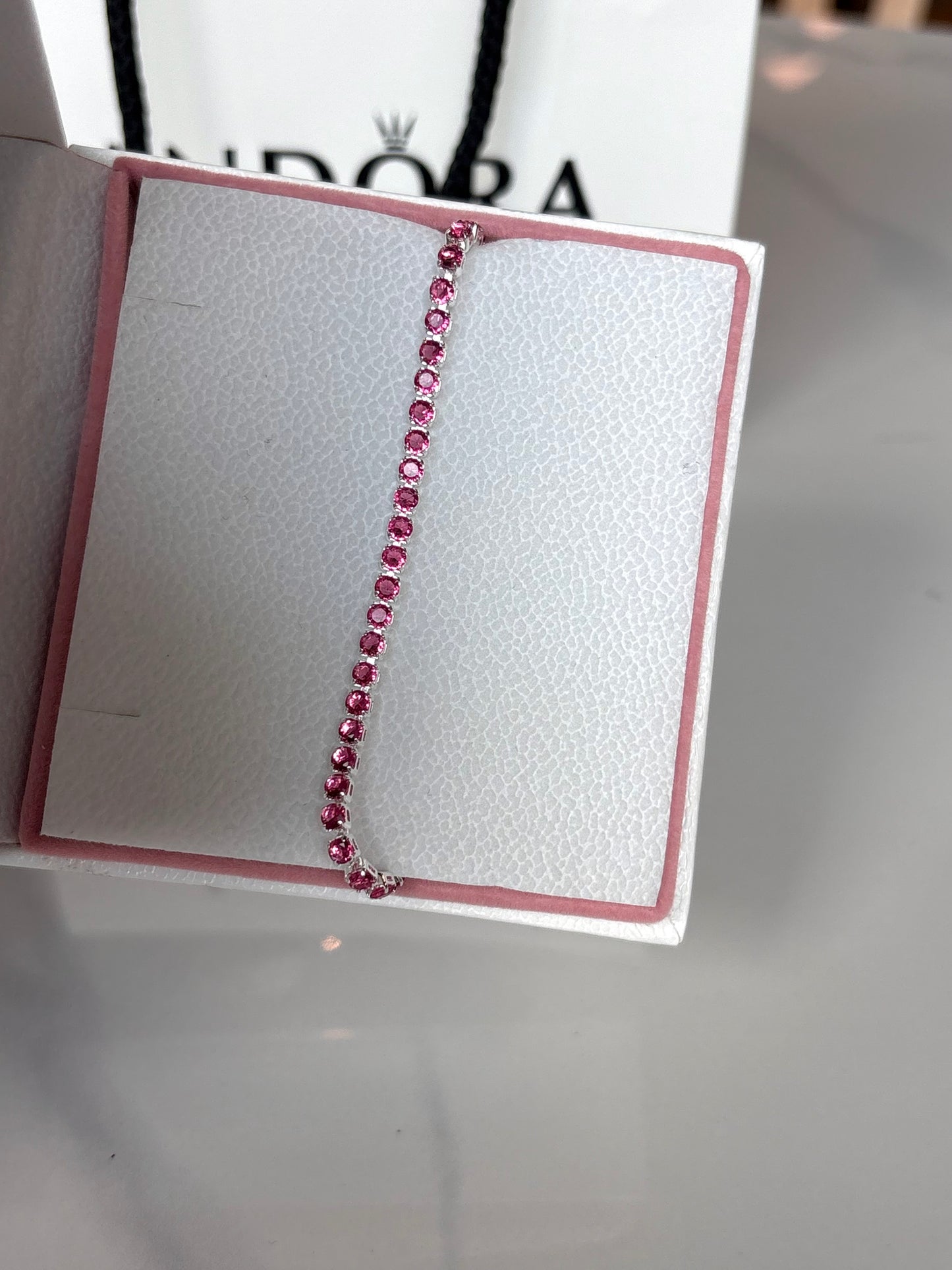 Brazalete Tenis Pink - Silver