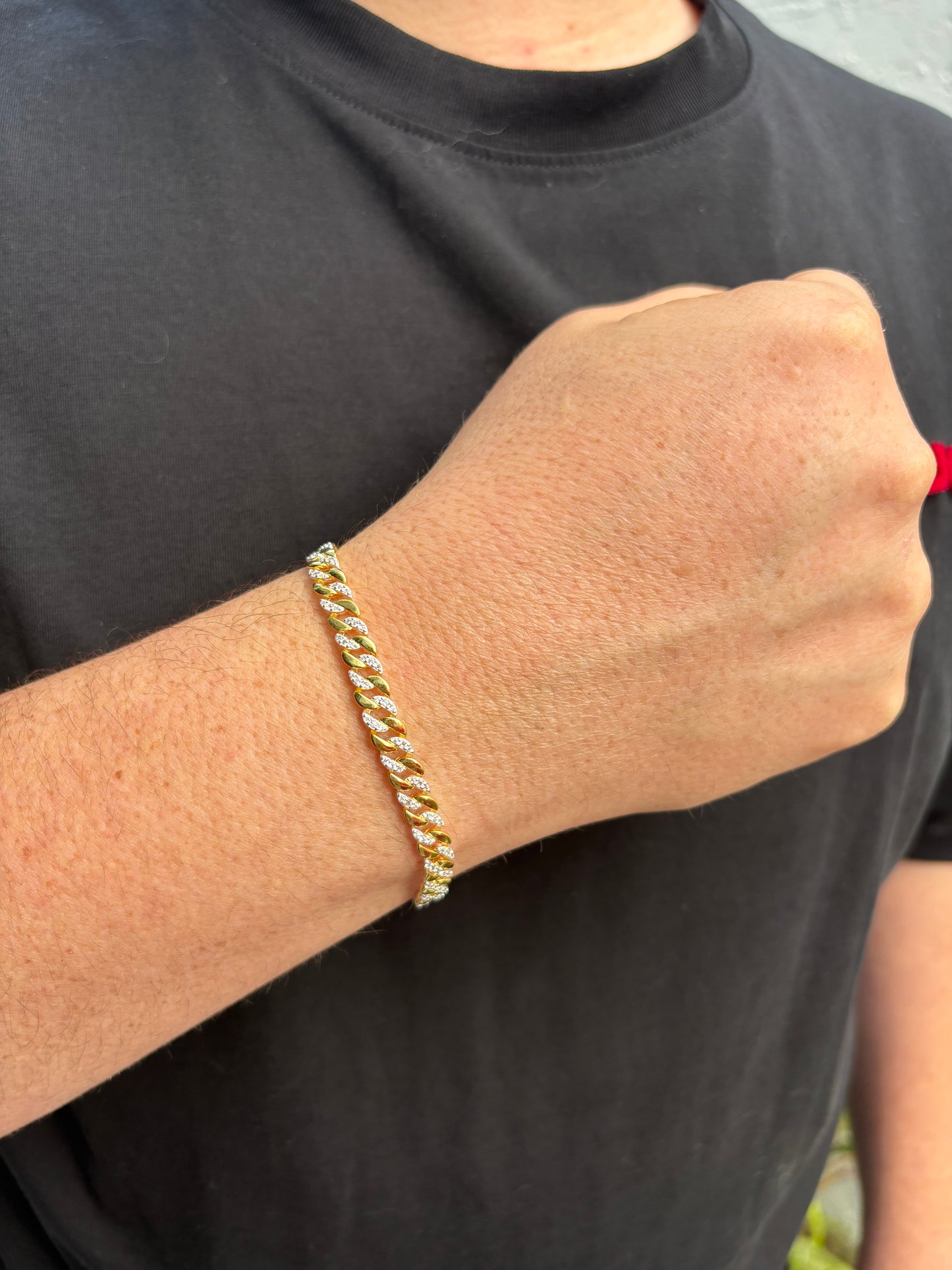 Brazalete de Cadena Pave Dos Tonos de Pandora Timeless - Silver y Gold