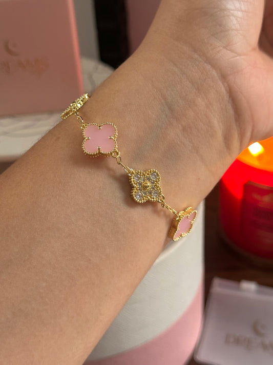 Brazalete Trébol Rosa & Gold