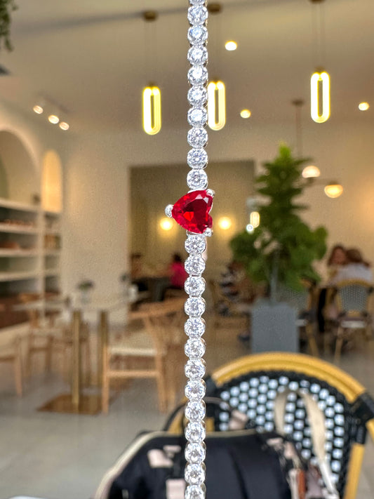 Brazalete Halo Corazón Rojo Brillante