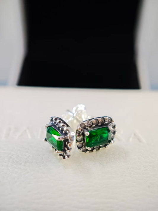 Aretes Halo Verde - Nuevo