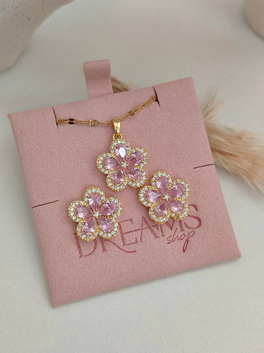 Set de Flor Rosa & Gold