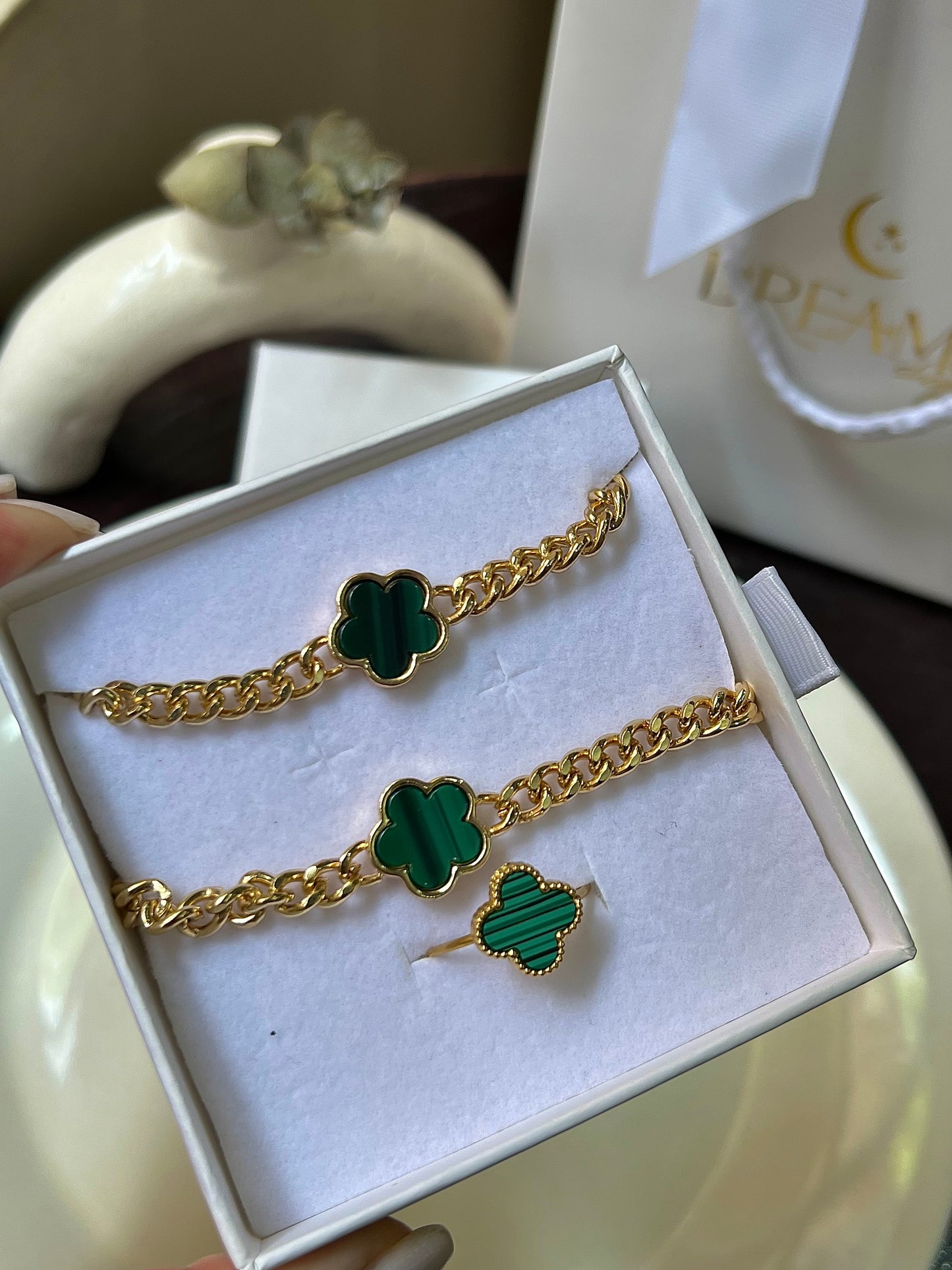 Set Green & Gold - Chunky Van Cleef