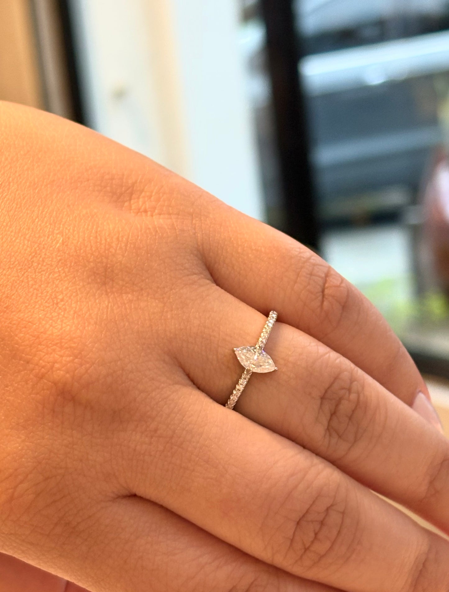Anillo Marquise - Moissanita