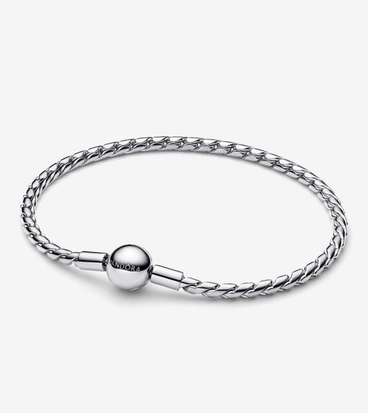 Brazalete Cadena Trenzada Broche Redondo