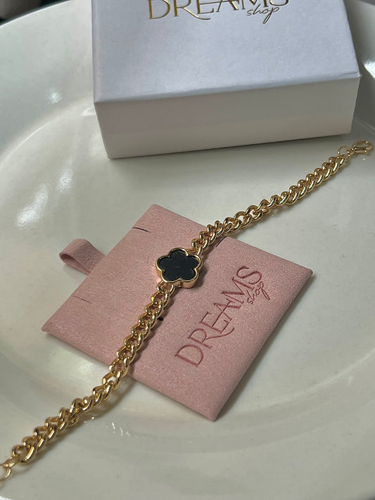 Brazalete Black & Gold - Chunky Chain Van Cleef