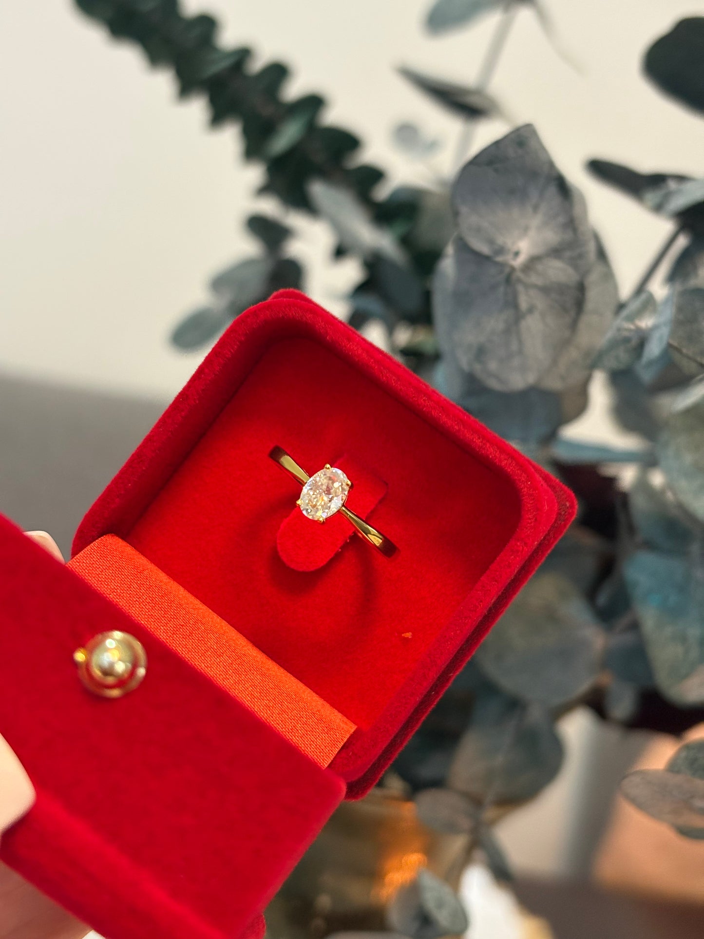 Anillo Oval - Moissanita