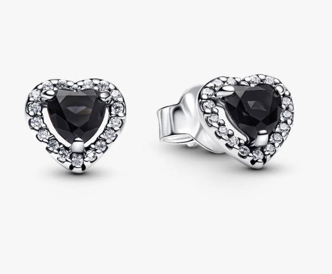 Aretes Corazón Negro