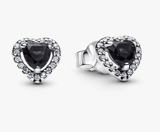 Aretes Corazón Negro