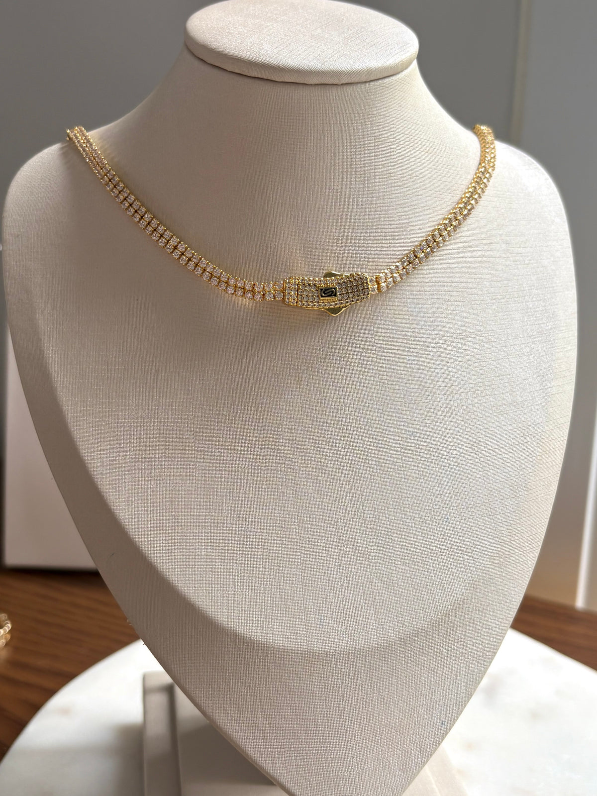Collar Tenis Mónaco Gold