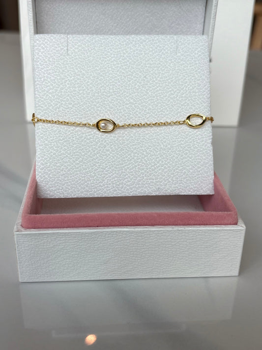 Brazalete Oval - Perla de Agua Dulce