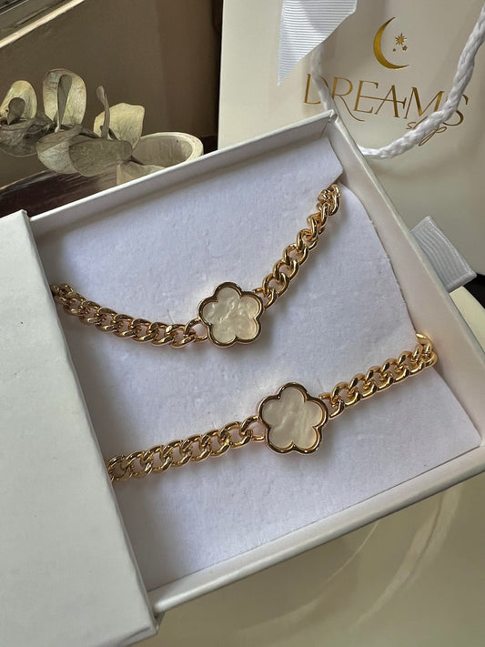 Set White & Gold - Chunky Van Cleef